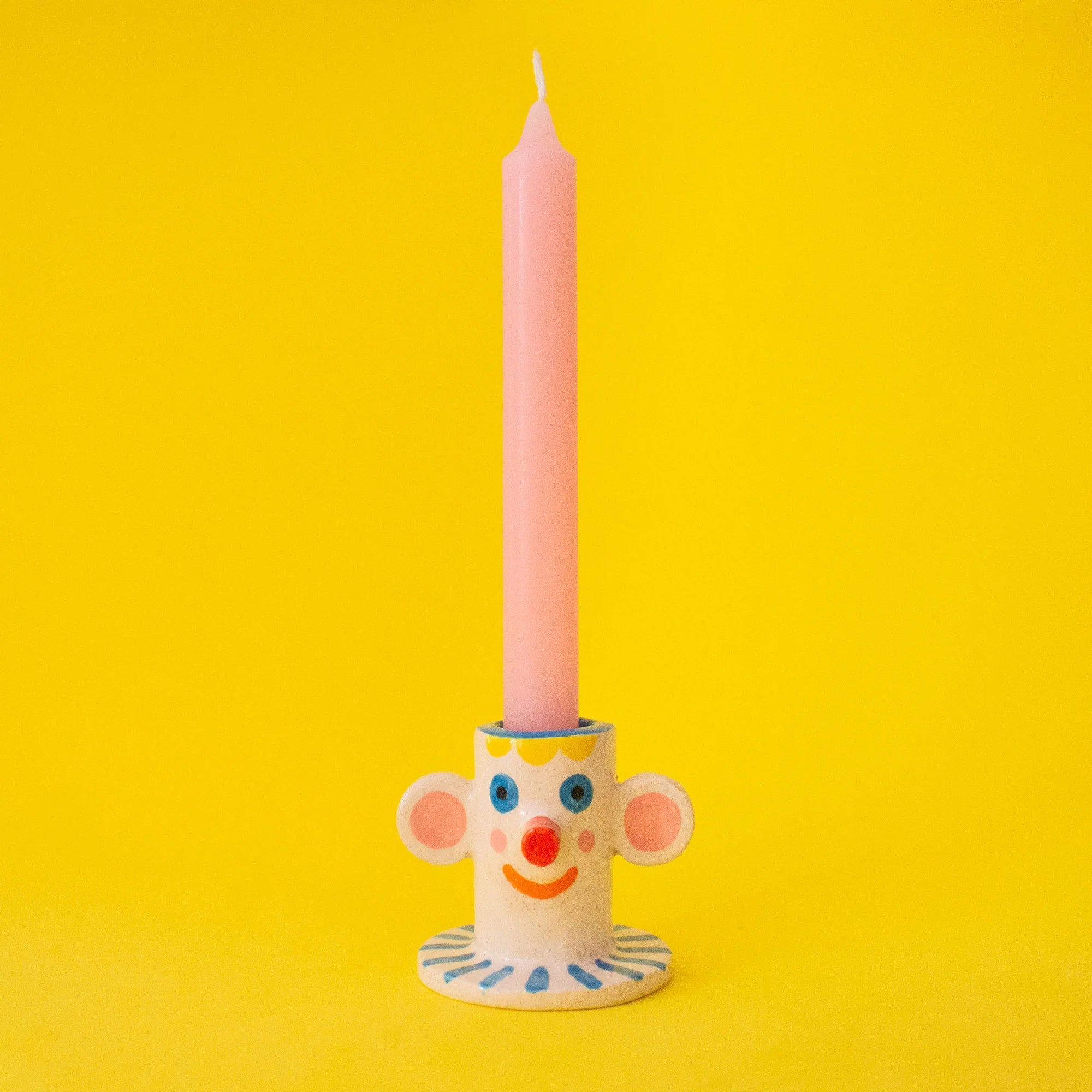 Happy Face Candle Holder / Ceramic Candleholder