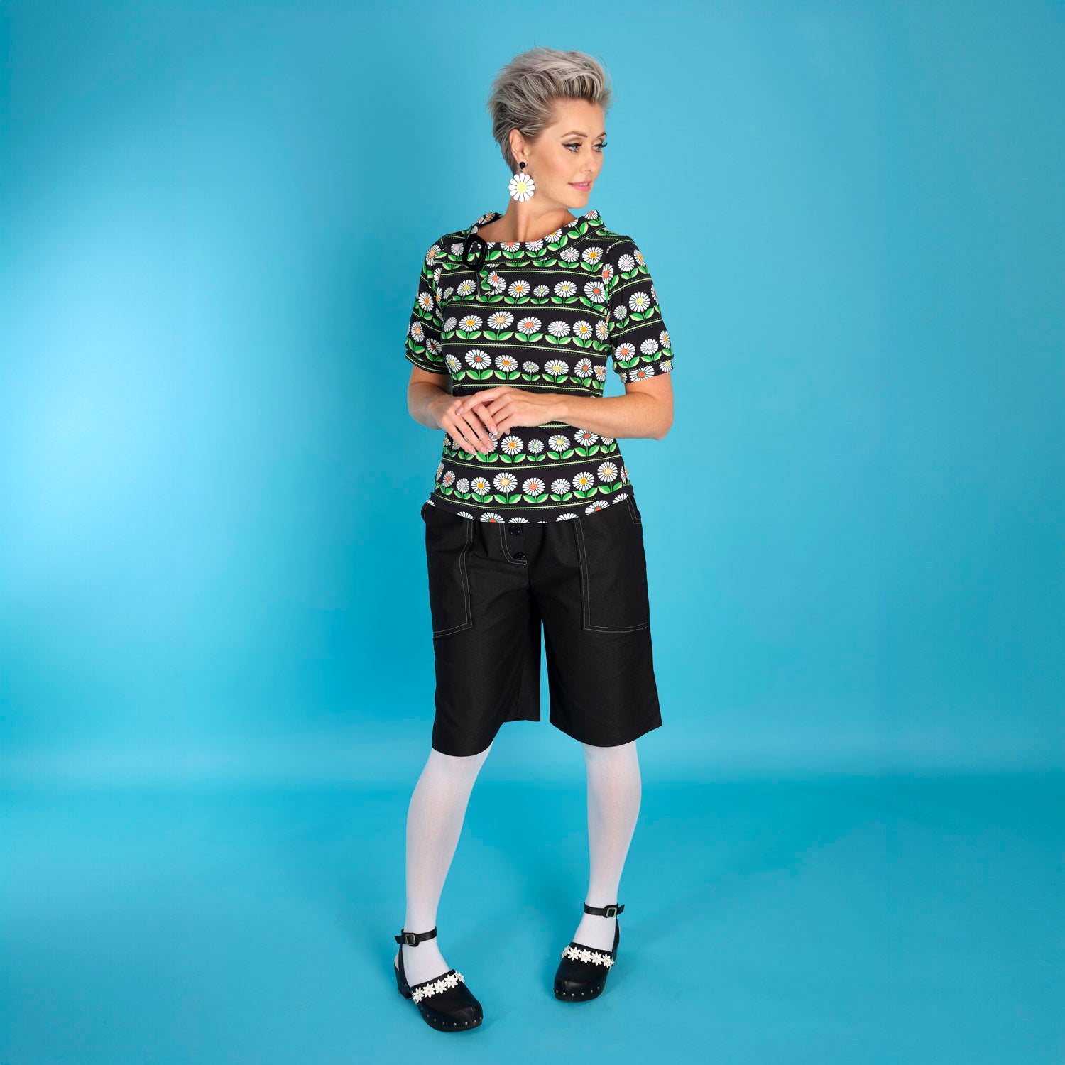 Black Pansy Shorts