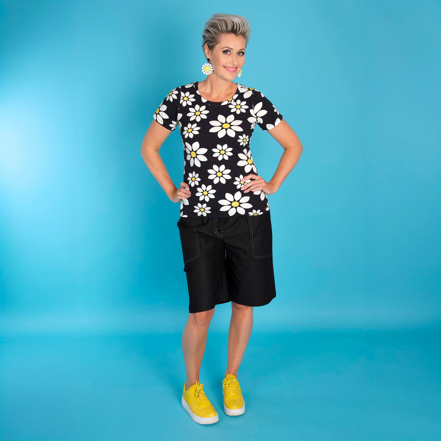 Black Pansy Shorts
