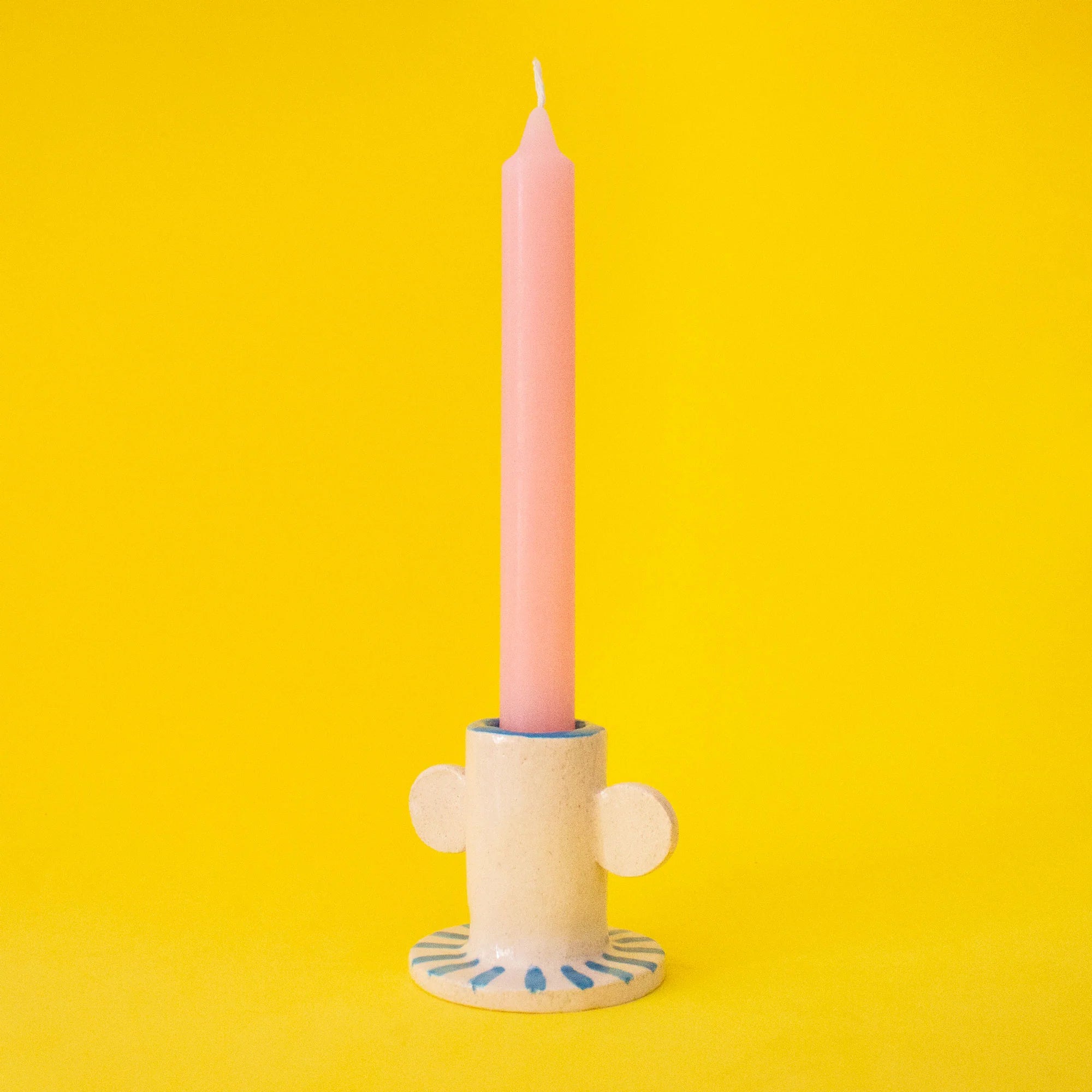 Happy Face Candle Holder / Ceramic Candleholder